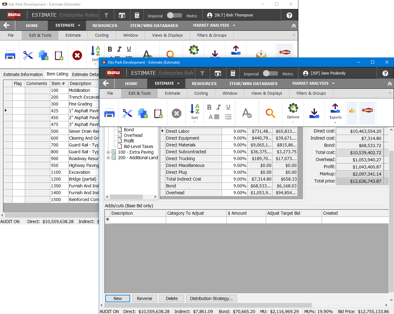 Heavy Construction Estimating Software - B2W Estimate - B2W Software